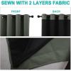 imageNICETOWN Dark Mallard Blackout Curtains 90 inches Long Full Light Blocking Drapes with Black Liner for Nursery Thermal Insulated Draperies for Hall Villa 2 Pieces 46 Wide per Panel