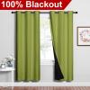 imageNICETOWN Full Shade Curtain Panels 37 Wide x 70 Long Fresh Green Pair of Thermal Insulated amp Energy Efficiency Blackout Drapes for Living Room Lined Silky Performance Window Dressing