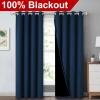 imageNICETOWN Full Shading Curtains 90 Long 2 Panels Set for Windows Super HeavyDuty Black Lined Blackout Curtains for Bedroom Privacy Assured Window Treatment Moroccan Blue Pack of 2 52 W