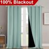 imageNICETOWN Full Shading Curtains 90 inches Long 2 Panels Set for Windows Super HeavyDuty Black Lined Blackout Curtains for Bedroom Privacy Assured Window Treatment Aqua Blue Pack of 2 52 inches W