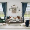 imageNICETOWN Grey Velvet Curtains Panels 84 inch Long Gothic Decor for Living Room Heavy Soft and Elegant Room Darkening Blackout Drapes Back Tab with Pleat 52 Wide 2 Panel Per PackSlate Blue