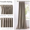 imageNICETOWN Grey Velvet Curtains Panels 84 inch Long Gothic Decor for Living Room Heavy Soft and Elegant Room Darkening Blackout Drapes Back Tab with Pleat 52 Wide 2 Panel Per PackTaupe