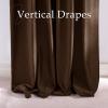 imageNICETOWN Grey Velvet Curtains Panels 84 inch Long Gothic Decor for Living Room Heavy Soft and Elegant Room Darkening Blackout Drapes Back Tab with Pleat 52 Wide 2 Panel Per PackBrown