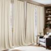imageNICETOWN Grey Velvet Curtains Panels 84 inch Long Gothic Decor for Living Room Heavy Soft and Elegant Room Darkening Blackout Drapes Back Tab with Pleat 52 Wide 2 Panel Per PackIvory White