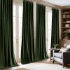imageNICETOWN Grey Velvet Curtains Panels 84 inch Long Gothic Decor for Living Room Heavy Soft and Elegant Room Darkening Blackout Drapes Back Tab with Pleat 52 Wide 2 Panel Per PackOlive Green