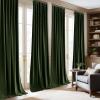 imageNICETOWN Grey Velvet Curtains Panels 84 inch Long Gothic Decor for Living Room Heavy Soft and Elegant Room Darkening Blackout Drapes Back Tab with Pleat 52 Wide 2 Panel Per PackOlive Green