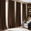 imageNICETOWN Grey Velvet Curtains Panels 84 inch Long Gothic Decor for Living Room Heavy Soft and Elegant Room Darkening Blackout Drapes Back Tab with Pleat 52 Wide 2 Panel Per PackBrown
