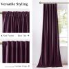 imageNICETOWN Grey Velvet Curtains Panels 84 inch Long Gothic Decor for Living Room Heavy Soft and Elegant Room Darkening Blackout Drapes Back Tab with Pleat 52 Wide 2 Panel Per PackDark Purple