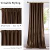imageNICETOWN Grey Velvet Curtains Panels 84 inch Long Gothic Decor for Living Room Heavy Soft and Elegant Room Darkening Blackout Drapes Back Tab with Pleat 52 Wide 2 Panel Per PackBrown