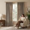 imageNICETOWN Grey Velvet Curtains Panels 84 inch Long Gothic Decor for Living Room Heavy Soft and Elegant Room Darkening Blackout Drapes Back Tab with Pleat 52 Wide 2 Panel Per PackTaupe