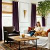 imageNICETOWN Grey Velvet Curtains Panels 84 inch Long Gothic Decor for Living Room Heavy Soft and Elegant Room Darkening Blackout Drapes Back Tab with Pleat 52 Wide 2 Panel Per PackDark Purple