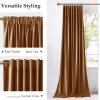 imageNICETOWN Grey Velvet Curtains Panels 84 inch Long Gothic Decor for Living Room Heavy Soft and Elegant Room Darkening Blackout Drapes Back Tab with Pleat 52 Wide 2 Panel Per PackBronze
