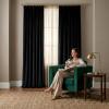 imageNICETOWN Grey Velvet Curtains Panels 84 inch Long Gothic Decor for Living Room Heavy Soft and Elegant Room Darkening Blackout Drapes Back Tab with Pleat 52 Wide 2 Panel Per PackBlack