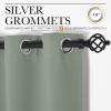 imageNICETOWN Greyish Green Room Darkening Curtains for Kitchen Window Treatment Thermal Insulated Solid Grommet Room Darkening CurtainsDrapes for Bedroom Set of 2 42 inches Wide by 50 inches Long