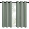 imageNICETOWN Greyish Green Room Darkening Curtains for Kitchen Window Treatment Thermal Insulated Solid Grommet Room Darkening CurtainsDrapes for Bedroom Set of 2 42 inches Wide by 50 inches Long