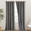 imageNICETOWN Grizzle Gray Vintage Linen 100 Blackout Curtains for Living Room Thermal Insulated Curtains 102 Long Noise Reducing Window Treatment Drapes for Hall Room 52 Wide Per Panel Set of 2