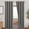 imageNICETOWN Grizzle Gray Vintage Linen 100 Blackout Curtains for Living Room Thermal Insulated Curtains 84 Long Noise Reducing Window Treatment Drapes for Hall Room 52 Wide Per Panel Set of 2