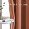 imageNICETOWN Half Window Curtains for Bedroom  Grommet Modern Thermal Insulated Blackout Window Treatments Sound Reducing for NurseryKitchen Burnt Orange W66 x L54 Set of 2