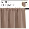 imageNICETOWN Kids Blackout Curtain Panels  Window Treatment Thermal Insulated Solid Rod Pocket CurtainsDrapes for Bedroom Set of 2 Panels 42 by 63 Inch Cappuccino