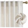 imageNICETOWN Linen Curtains Back Tab 90 Inch Long 2 Panels Set for Living Room 42 Wide Thick Flax Linen Blend Privacy Window Drapes Rod Pocket amp Back Tab with Light Filtering for BedroomLinen