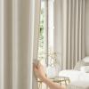 imageNICETOWN Linen Curtains Back Tab 90 Inch Long 2 Panels Set for Living Room 42 Wide Thick Flax Linen Blend Privacy Window Drapes Rod Pocket amp Back Tab with Light Filtering for BedroomBeige