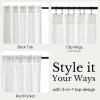 imageNICETOWN Linen Curtains Back Tab 90 Inch Long 2 Panels Set for Living Room 42 Wide Thick Flax Linen Blend Privacy Window Drapes Rod Pocket amp Back Tab with Light Filtering for BedroomPure White
