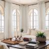 imageNICETOWN Linen Curtains Back Tab 90 Inch Long 2 Panels Set for Living Room 42 Wide Thick Flax Linen Blend Privacy Window Drapes Rod Pocket amp Back Tab with Light Filtering for BedroomLinen