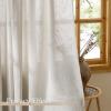 imageNICETOWN Linen Curtains Back Tab 90 Inch Long 2 Panels Set for Living Room 42 Wide Thick Flax Linen Blend Privacy Window Drapes Rod Pocket amp Back Tab with Light Filtering for BedroomBurlywood Birch