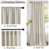 imageNICETOWN Linen Curtains Back Tab 90 Inch Long 2 Panels Set for Living Room 42 Wide Thick Flax Linen Blend Privacy Window Drapes Rod Pocket amp Back Tab with Light Filtering for BedroomBeige