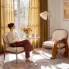 imageNICETOWN Linen Curtains Back Tab 90 Inch Long 2 Panels Set for Living Room 42 Wide Thick Flax Linen Blend Privacy Window Drapes Rod Pocket amp Back Tab with Light Filtering for BedroomGold Brown