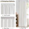 imageNICETOWN Linen Curtains Back Tab 90 Inch Long 2 Panels Set for Living Room 42 Wide Thick Flax Linen Blend Privacy Window Drapes Rod Pocket amp Back Tab with Light Filtering for BedroomSnow White
