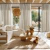 imageNICETOWN Linen Curtains Back Tab 90 Inch Long 2 Panels Set for Living Room 42 Wide Thick Flax Linen Blend Privacy Window Drapes Rod Pocket amp Back Tab with Light Filtering for BedroomTaupe