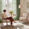 imageNICETOWN Linen Curtains Back Tab 90 Inch Long 2 Panels Set for Living Room 42 Wide Thick Flax Linen Blend Privacy Window Drapes Rod Pocket amp Back Tab with Light Filtering for BedroomSage Green