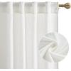 imageNICETOWN Linen Curtains Back Tab 90 Inch Long 2 Panels Set for Living Room 42 Wide Thick Flax Linen Blend Privacy Window Drapes Rod Pocket amp Back Tab with Light Filtering for BedroomPure White