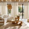 imageNICETOWN Linen Curtains Back Tab 90 Inch Long 2 Panels Set for Living Room 42 Wide Thick Flax Linen Blend Privacy Window Drapes Rod Pocket amp Back Tab with Light Filtering for BedroomNatural