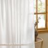 imageNICETOWN Linen Curtains Back Tab 90 Inch Long 2 Panels Set for Living Room 42 Wide Thick Flax Linen Blend Privacy Window Drapes Rod Pocket amp Back Tab with Light Filtering for BedroomSnow White