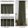 imageNICETOWN Linen Curtains Back Tab 90 Inch Long 2 Panels Set for Living Room 42 Wide Thick Flax Linen Blend Privacy Window Drapes Rod Pocket amp Back Tab with Light Filtering for BedroomGreyish Moss