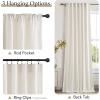 imageNICETOWN Linen Curtains Back Tab 90 Inch Long 2 Panels Set for Living Room 42 Wide Thick Flax Linen Blend Privacy Window Drapes Rod Pocket amp Back Tab with Light Filtering for BedroomCream