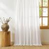 imageNICETOWN Linen Curtains Back Tab 90 Inch Long 2 Panels Set for Living Room 42 Wide Thick Flax Linen Blend Privacy Window Drapes Rod Pocket amp Back Tab with Light Filtering for BedroomSnow White