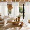 imageNICETOWN Linen Curtains Back Tab 90 Inch Long 2 Panels Set for Living Room 42 Wide Thick Flax Linen Blend Privacy Window Drapes Rod Pocket amp Back Tab with Light Filtering for BedroomVanilla