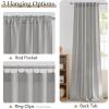imageNICETOWN Linen Curtains Back Tab 90 Inch Long 2 Panels Set for Living Room 42 Wide Thick Flax Linen Blend Privacy Window Drapes Rod Pocket amp Back Tab with Light Filtering for BedroomSeedpearl