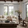 imageNICETOWN Linen Curtains Back Tab 90 Inch Long 2 Panels Set for Living Room 42 Wide Thick Flax Linen Blend Privacy Window Drapes Rod Pocket amp Back Tab with Light Filtering for BedroomSeedpearl