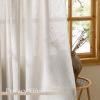 imageNICETOWN Linen Curtains Back Tab 90 Inch Long 2 Panels Set for Living Room 42 Wide Thick Flax Linen Blend Privacy Window Drapes Rod Pocket amp Back Tab with Light Filtering for BedroomFog Grey