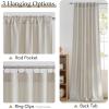 imageNICETOWN Linen Curtains Back Tab 90 Inch Long 2 Panels Set for Living Room 42 Wide Thick Flax Linen Blend Privacy Window Drapes Rod Pocket amp Back Tab with Light Filtering for BedroomBurlywood Birch