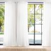 imageNICETOWN Linen Curtains Back Tab 90 Inch Long 2 Panels Set for Living Room 42 Wide Thick Flax Linen Blend Privacy Window Drapes Rod Pocket amp Back Tab with Light Filtering for BedroomWhite