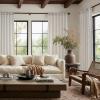 imageNICETOWN Linen Curtains Back Tab 90 Inch Long 2 Panels Set for Living Room 42 Wide Thick Flax Linen Blend Privacy Window Drapes Rod Pocket amp Back Tab with Light Filtering for BedroomBurlywood Birch