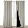 imageNICETOWN Natural 100 Blackout Curtains for Windows Pack of 2 52 inches W x 102 inches L Super HeavyDuty Black Lined Total Darkness Drapes for Bedroom Privacy Assured Window Treatment for Patio