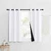 imageNICETOWN Pure White 100 Blackout Lined Curtains 1 Pair 37 Width x 40 Length Each Panel 2 Thick Layers Narrow Wide Window Treatment Panels Thermal Insulated Drapes for Kitchen Small Window