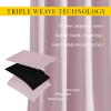 imageNICETOWN Room Darkening Curtains amp Drapes for Living Room  Grommet Window Treatment Thermal Insulated Solid Sound Reducing Drapes for Bedroom Baby Pink Set of 2 W52 x L90