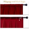 imageNICETOWN Sage Green Velvet Curtains Long Drapes Living Room Office Luxury Bedroom Room Darkening Velvet Curtains Rod Pocket Velvet Curtains 84 Long 52 inches Wide Set of 2Christmas Red